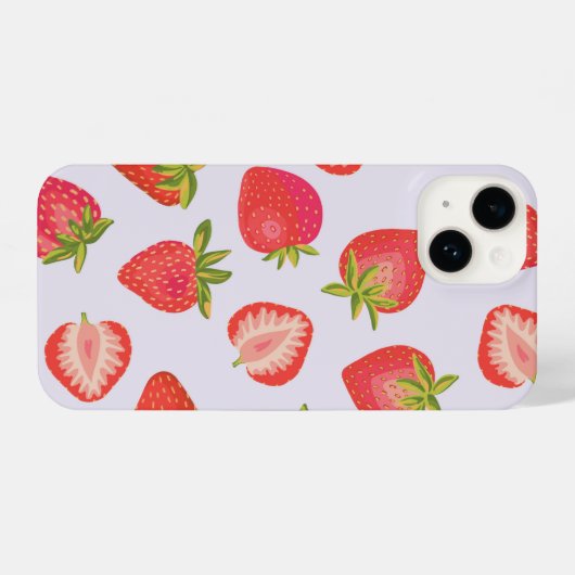 Summer Strawberry Pattern iPhone Hülle (Rückseite (Horizontal))
