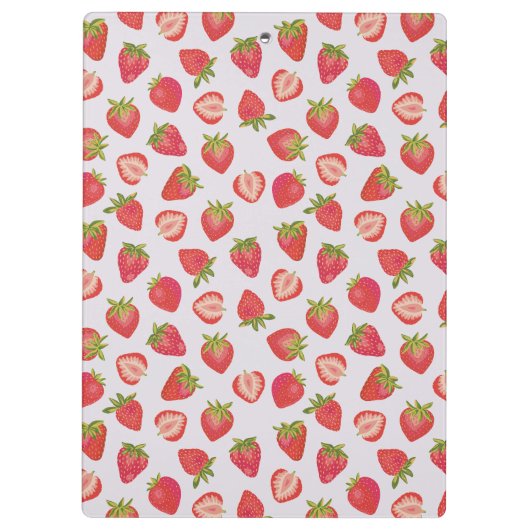 Summer Strawberry Pattern Klemmbrett (Rückseite)