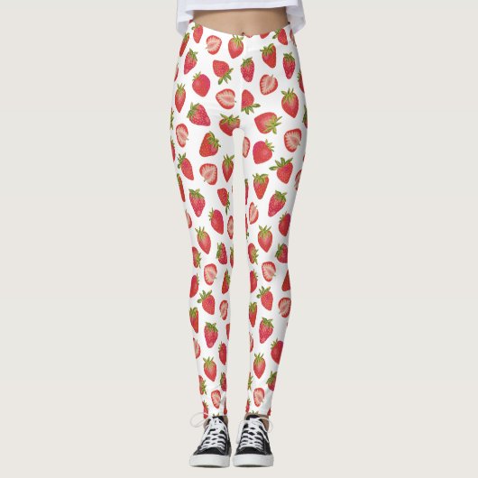 Summer Strawberry Pattern Leggings (Vorderseite)