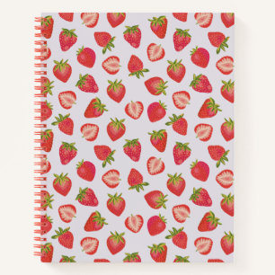 Summer Strawberry Pattern Notizblock