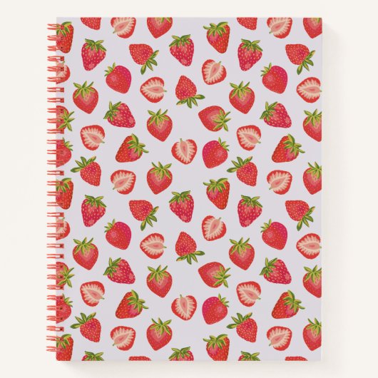Summer Strawberry Pattern Notizblock (Vorderseite)