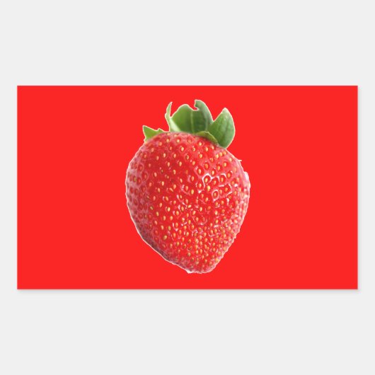 Summer Strawberry Rechteckiger Aufkleber (Vorderseite)