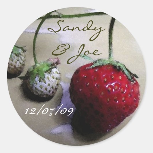 Summer Strawberry Wedding Sticker (Vorderseite)