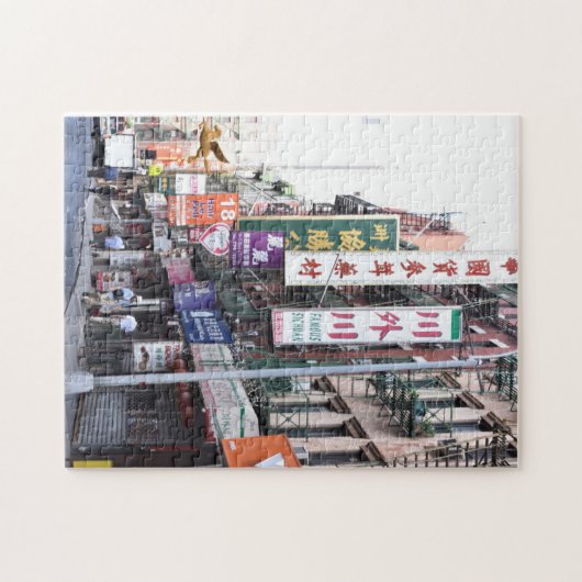 Summer Street Scene Chinatown Manhattan New York Puzzle (Horizontal)