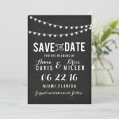Summer String Light Save the Date (Stehend Vorderseite)
