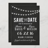 Summer String Light Save the Date (Vorne/Hinten)