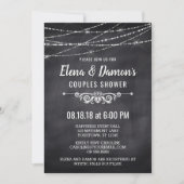Summer String Lights Paare Dusche Einladung (Vorderseite)