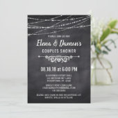 Summer String Lights Paare Dusche Einladung (Stehend Vorderseite)