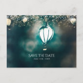 Summer String Lights Save the Date verzaubert Ankündigungspostkarte (Vorderseite)