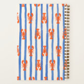 Summer Stripe Lobster Pattern Personalized Name Notizblock (Rückseite)