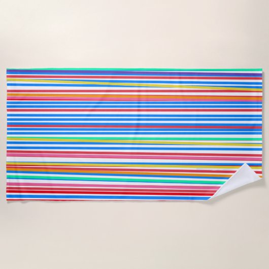 Summer Stripes Blue Red Yellow Strandtuch (Vorderseite)