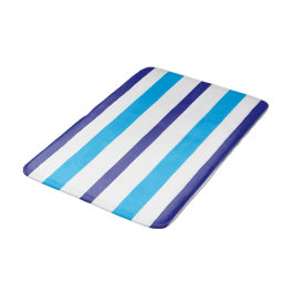 Summer Stripes Blue White  Badematte