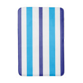 Summer Stripes Blue White  Badematte (Vorderseite Vertikal)