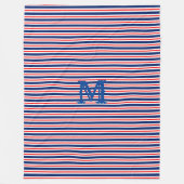 Summer Stripes Mit Monogramm Ocean Fleecedecke (Vorderseite)