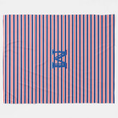 Summer Stripes Mit Monogramm Ocean Fleecedecke (Vorderseite (Horizontal))