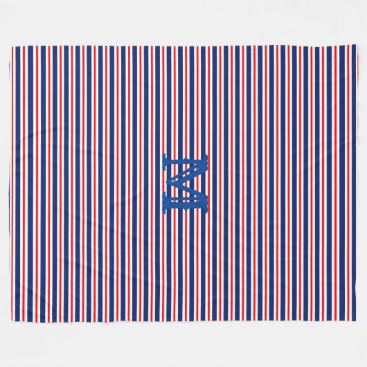 Summer Stripes Mit Monogramm Ocean Fleecedecke (Vorderseite (Horizontal))