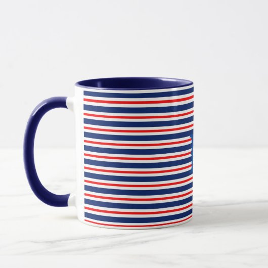 Summer Stripes Mit Monogramm Ocean Tasse (Links)