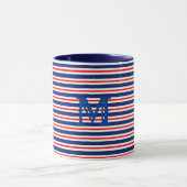 Summer Stripes Mit Monogramm Ocean Tasse (Zentrum)
