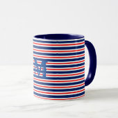 Summer Stripes Mit Monogramm Ocean Tasse (VorderseiteRechts)