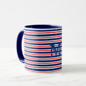 Summer Stripes Mit Monogramm Ocean Tasse (Vorderseite Links)