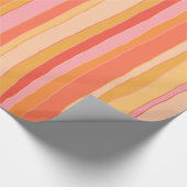 Summer Stripes Muster Korallenriff Orange Pink Gel Geschenkpapier (Ecke)