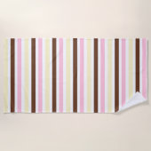 Summer Stripes Vanilla Chocolate Erdbeere Strandtuch (Vorderseite)