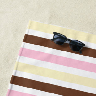 Summer Stripes Vanilla Chocolate Erdbeere Strandtuch