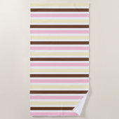 Summer Stripes Vanilla Chocolate Erdbeere Strandtuch (Vorderseite)