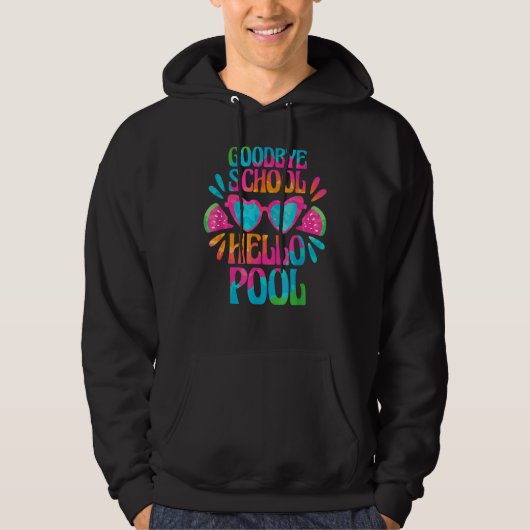 Summer Student Lehrer Bye Bye School Hallo Pool Hoodie (Vorderseite)
