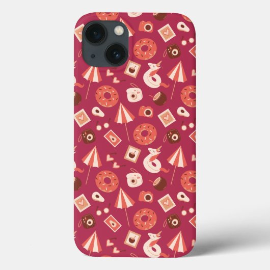 Summer Stuff Maroon Hintergrund Case-Mate iPhone Hülle (Rückseite)