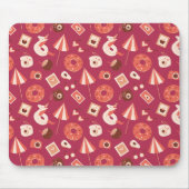 Summer Stuff Maroon Hintergrund Mousepad (Vorne)