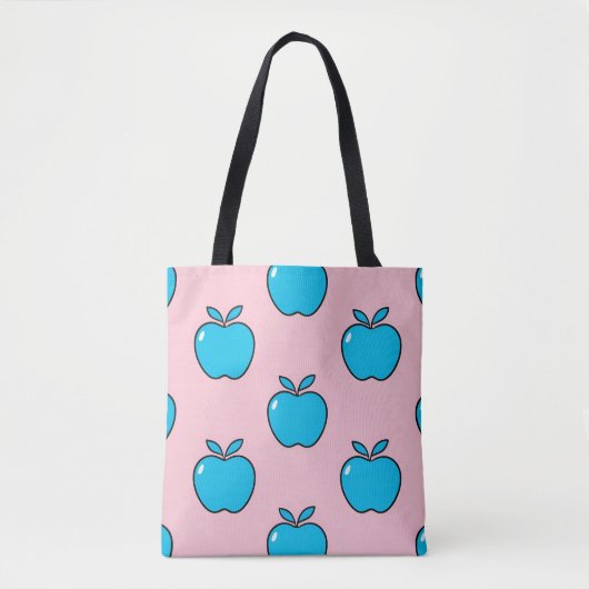 Summer Style Tote Tasche mit blauen Äpfeln (Vorderseite)