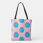 Summer Style Tote Tasche mit blauen Äpfeln (Rückseite)