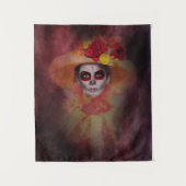 Summer Sugarskull Girl Wandteppich (Vorderseite)