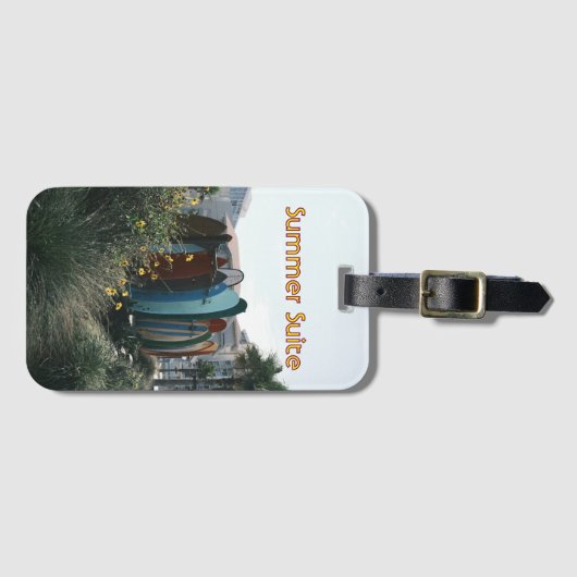 Summer Suite Surfboards & Palm Trees Gepäckanhänger (Vorderseite (Horizontal))