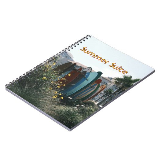 Summer Suite Surfboards & Palm Trees Notizblock (Linke Seite)