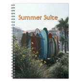 Summer Suite Surfboards & Palm Trees Notizblock (Vorderseite)