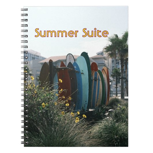 Summer Suite Surfboards & Palm Trees Notizblock (Vorderseite)
