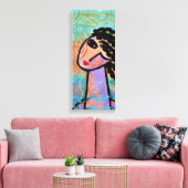 Summer Sun Abstraktes digitales Portrait einer Fra Leinwanddruck (Insitu (Wohnzimmer))