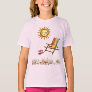 Summer Sun Beach Chair Sonnenbrille Red Flip FLops T-Shirt