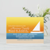 Summer Sun Beach Party Einladungen (Stehend Vorderseite)