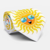 Summer Sun Cartoon mit Sonnenbrille Krawatte (Gerollt)