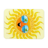 Summer Sun Cartoon mit Sonnenbrille Magnet (Horizontal)