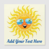 Summer Sun Cartoon mit Sonnenbrille Magneteinladung (Vorderseite)