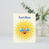 Summer Sun Cartoon mit Sonnenbrille Postkarte (Stehend Vorderseite)