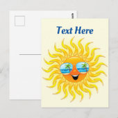 Summer Sun Cartoon mit Sonnenbrille Postkarte (Vorne/Hinten)