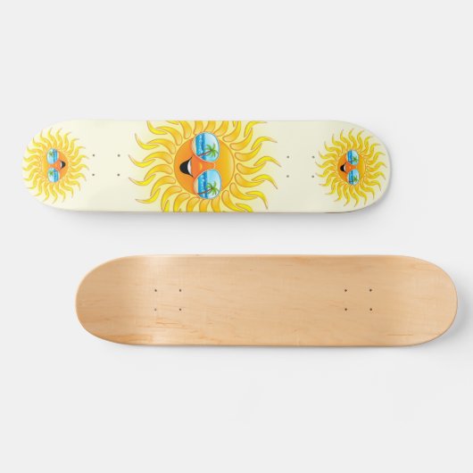 Summer Sun Cartoon mit Sonnenbrille Skateboard (Horizontal)