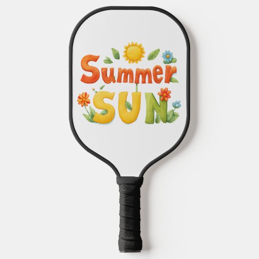 Summer Sun Illustration Pickleball Schläger (Vorderseite)