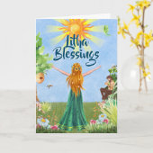 Summer Sun Litha Solstice Karte (Gelbe Blume)