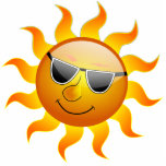 Summer Sun lustige Fotoskulptur<br><div class="desc">Ein Tag ist zu heiß, und die Sonne genießt den hellen und glänzenden Tag in Schattierungen.</div>